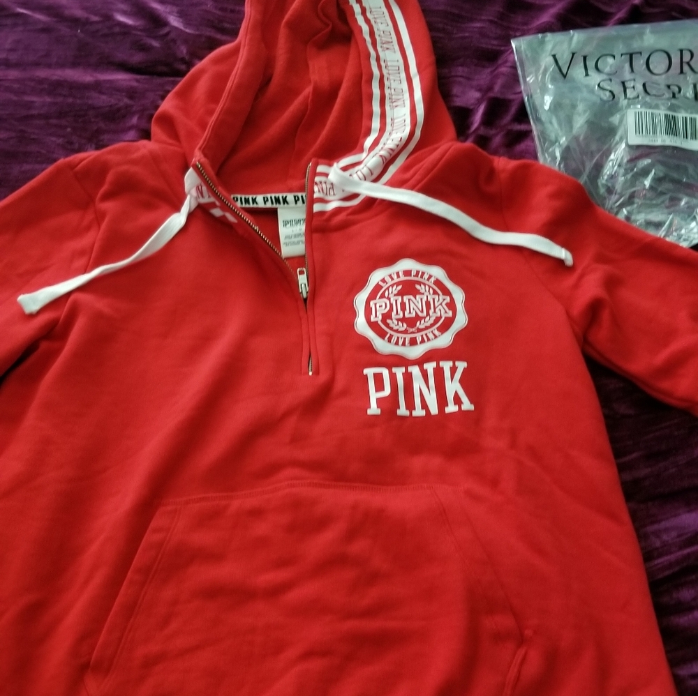 NIB PINK pullover half zip
